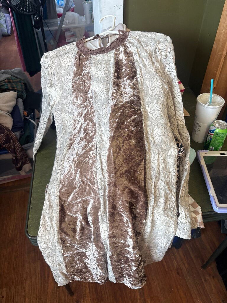 Vintage Lace and Velvet Dress