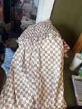 Brown and White Checkered Dress