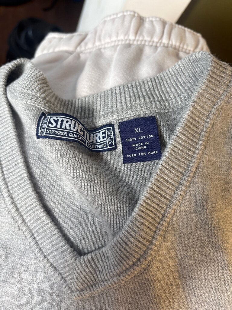 Structure Men's XL Gray Sweater Vest