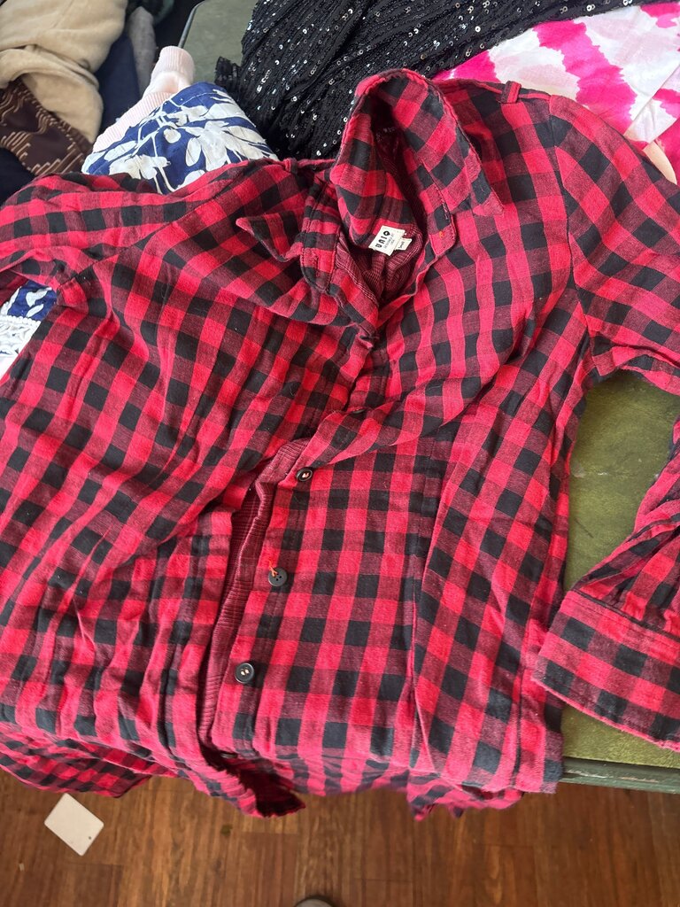 Red and Black Checkered Flannel Shirt