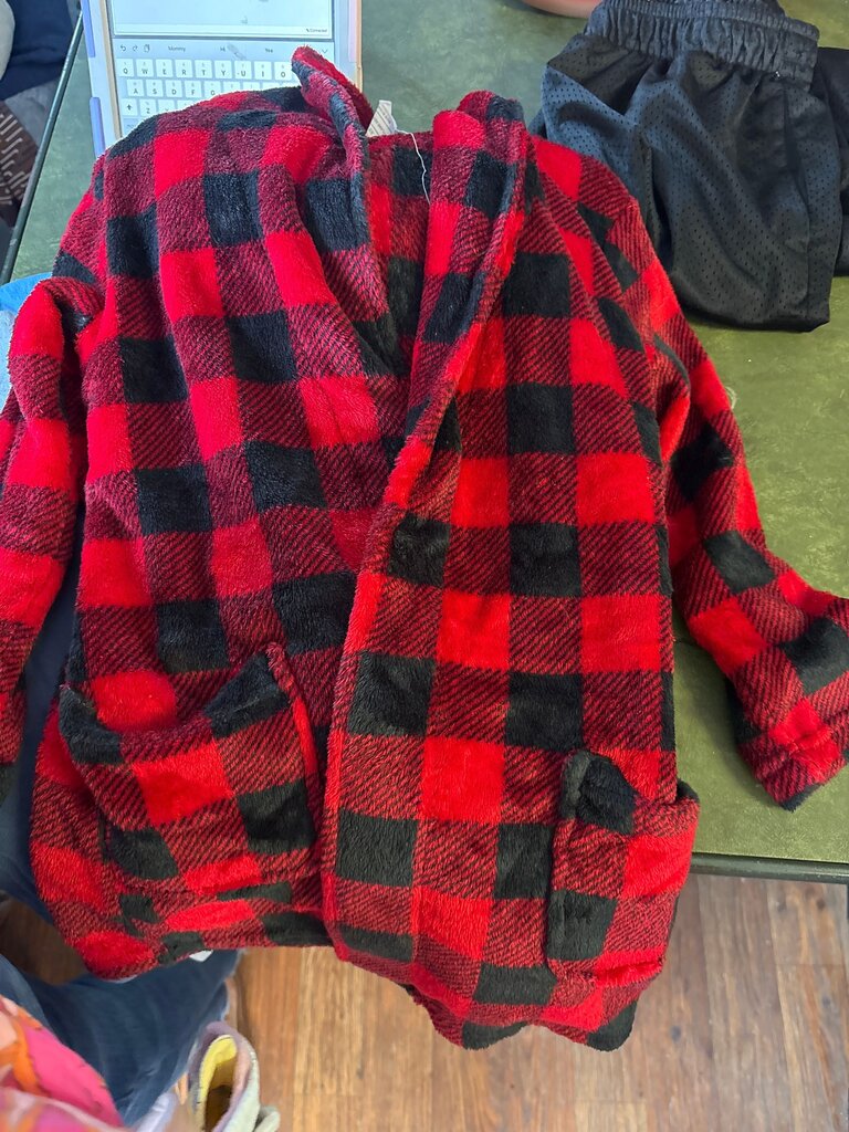 Wonder Nation Red and Black Checkered Flannel Robe