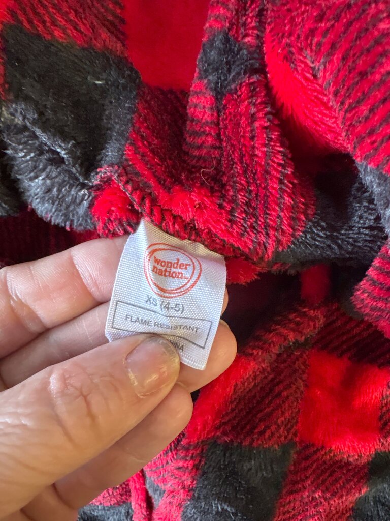 Wonder Nation Red and Black Checkered Flannel Robe