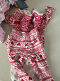 Red Winter Themed Baby Outfit with Booties