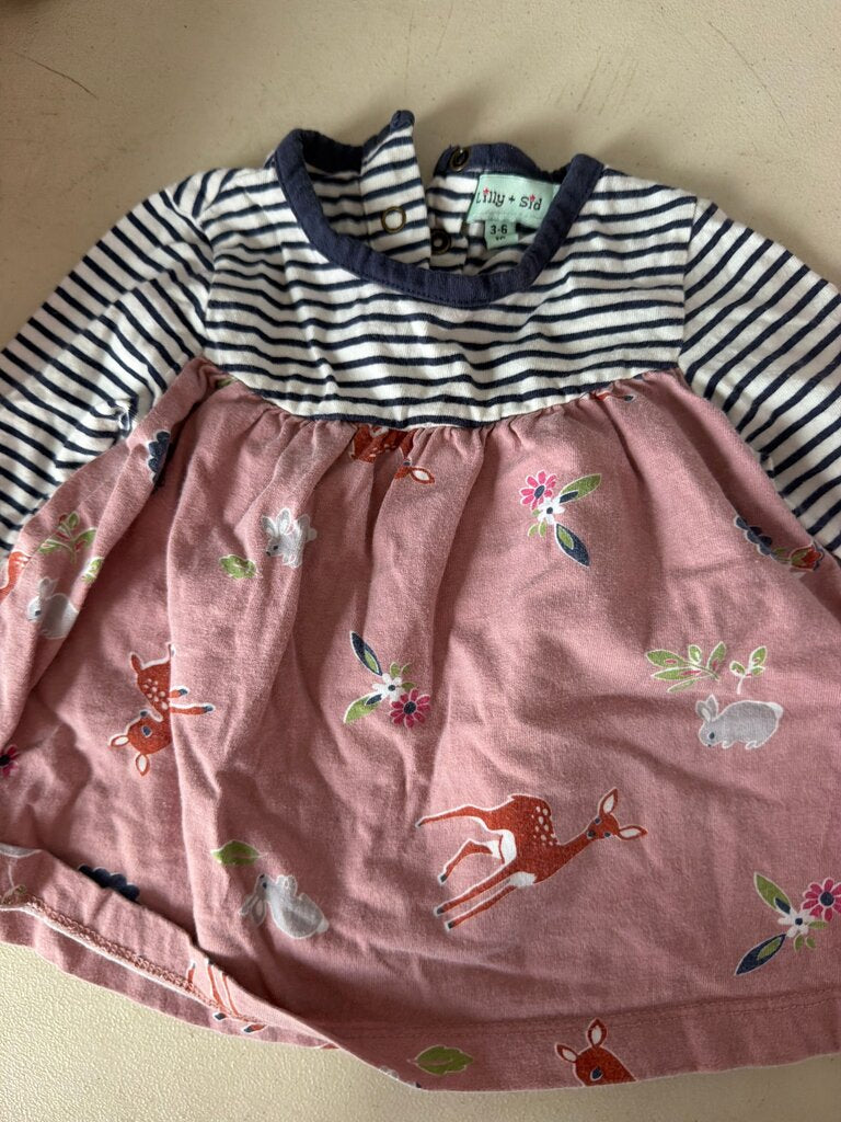 Lilly + Sid Striped Floral Dress