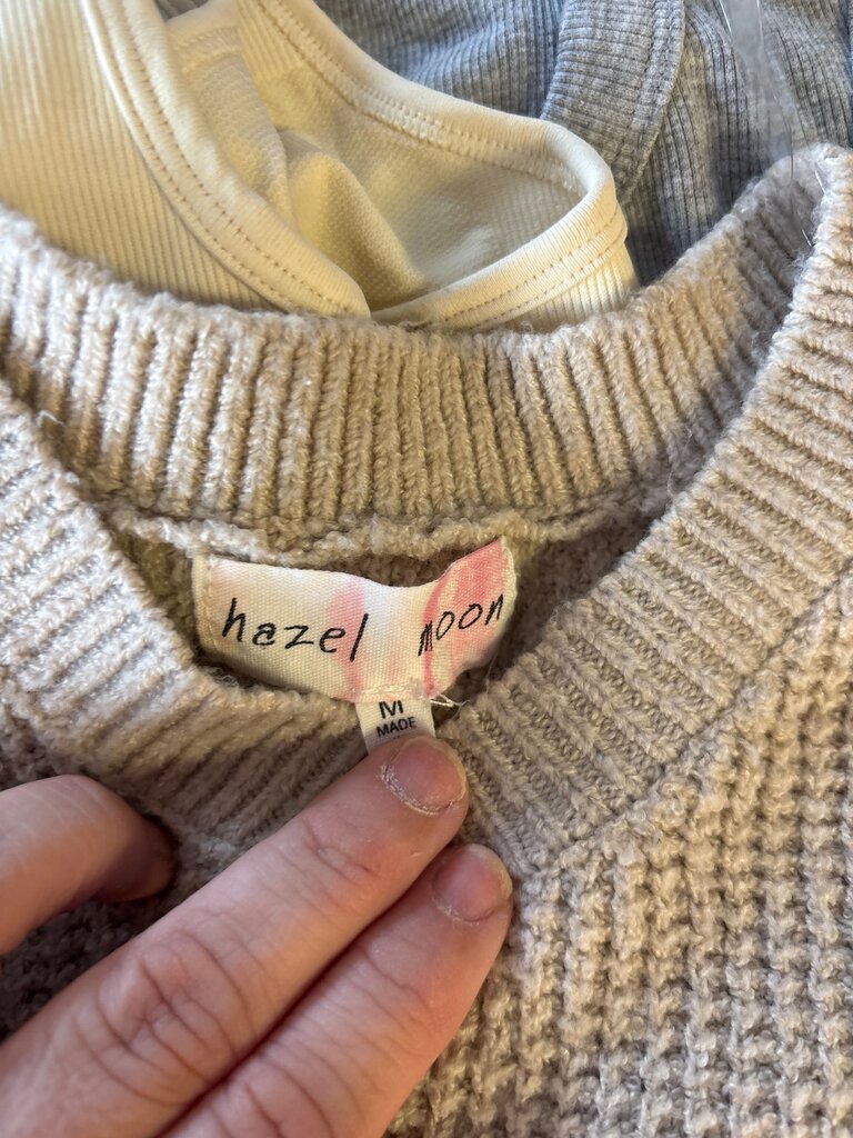 Hazel Moon Beige Knit Sweater