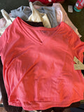No Boundaries Women's Pink V-Neck Ribbed Top