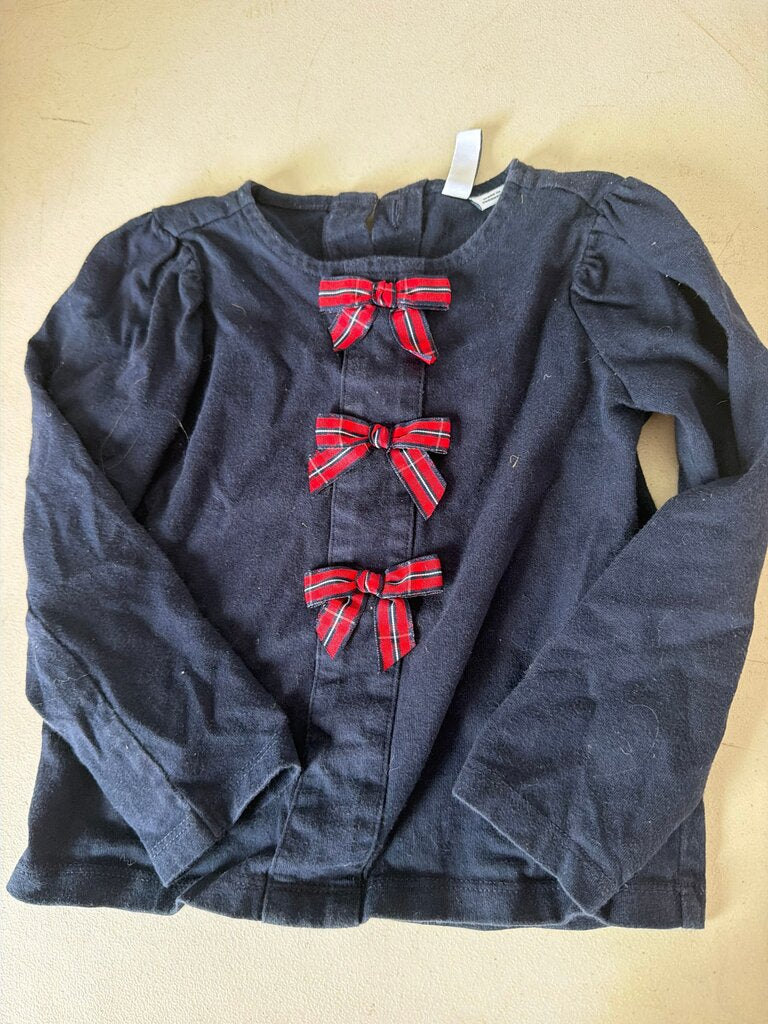 Janie and Jack Girls' Long Sleeve Top with Bow Accents