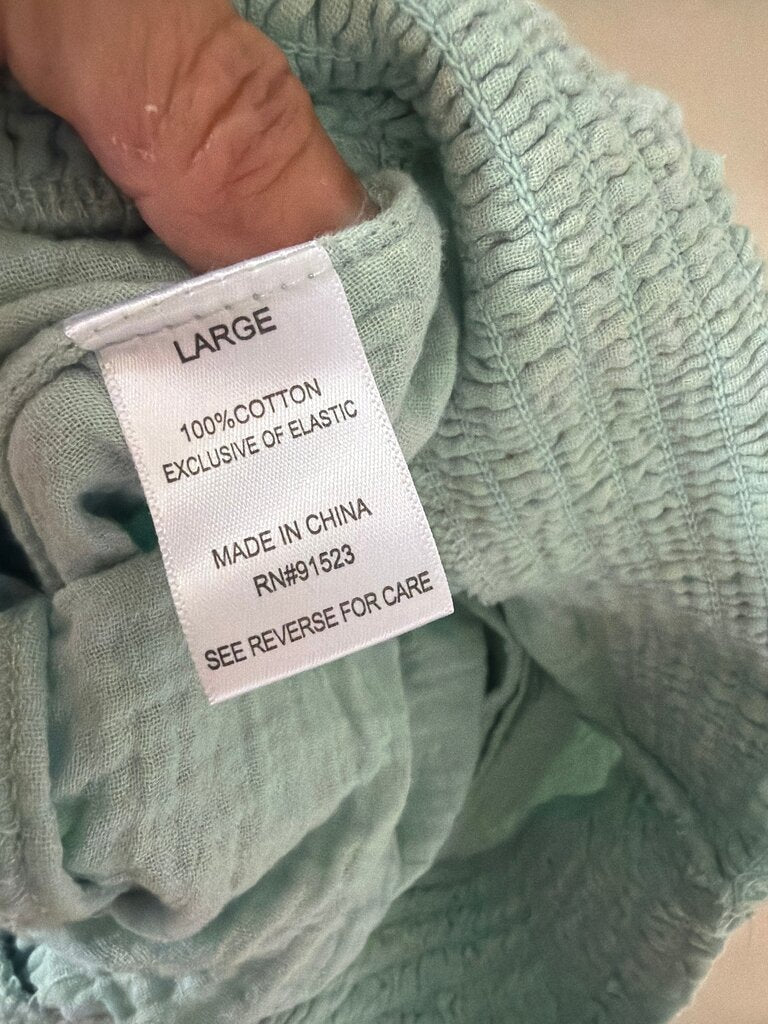 Large Cotton Mint Pajama Pants