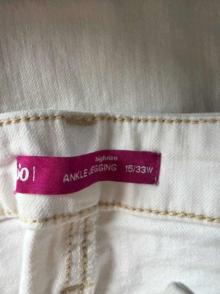 High Rise Ankle Jeggings White