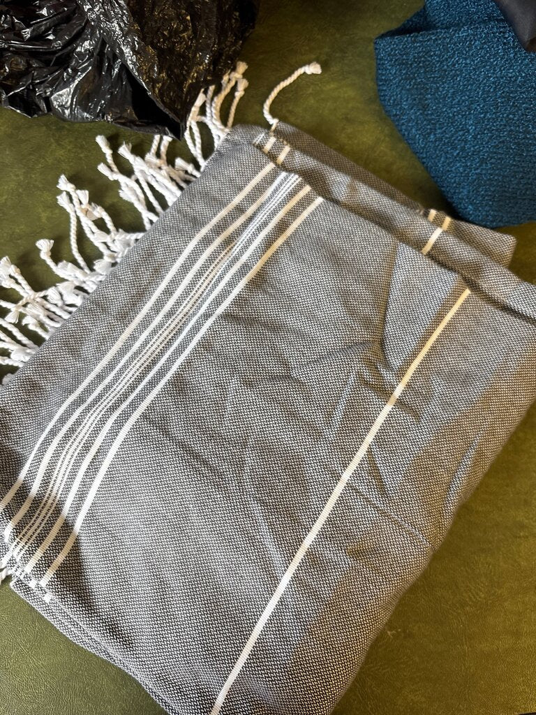 Black and White Striped Shawl