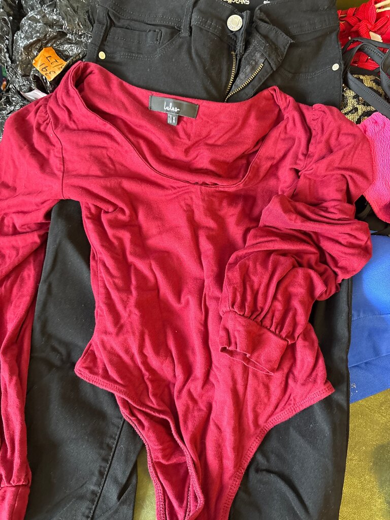 Lulus Red Long Sleeve Bodysuit