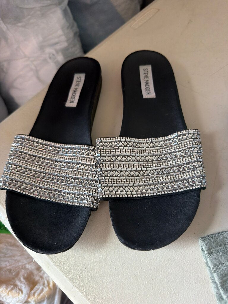 Steve Madden Rhinestone Slide Sandals