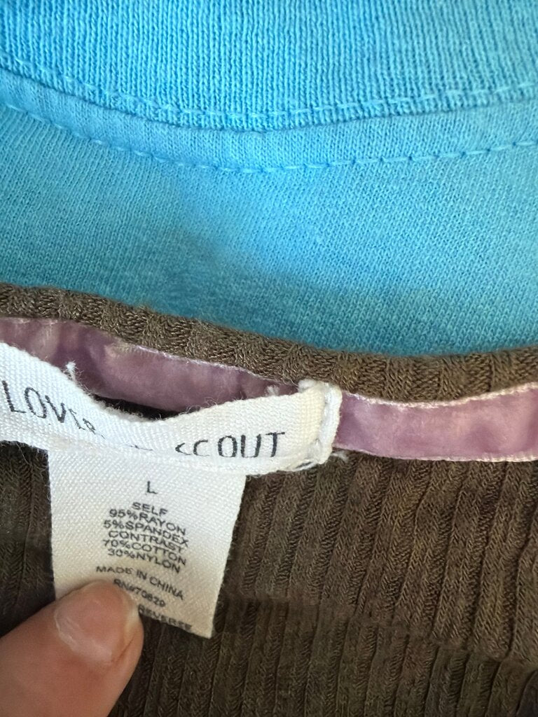 Lovely Scout Brown Ribbed Top