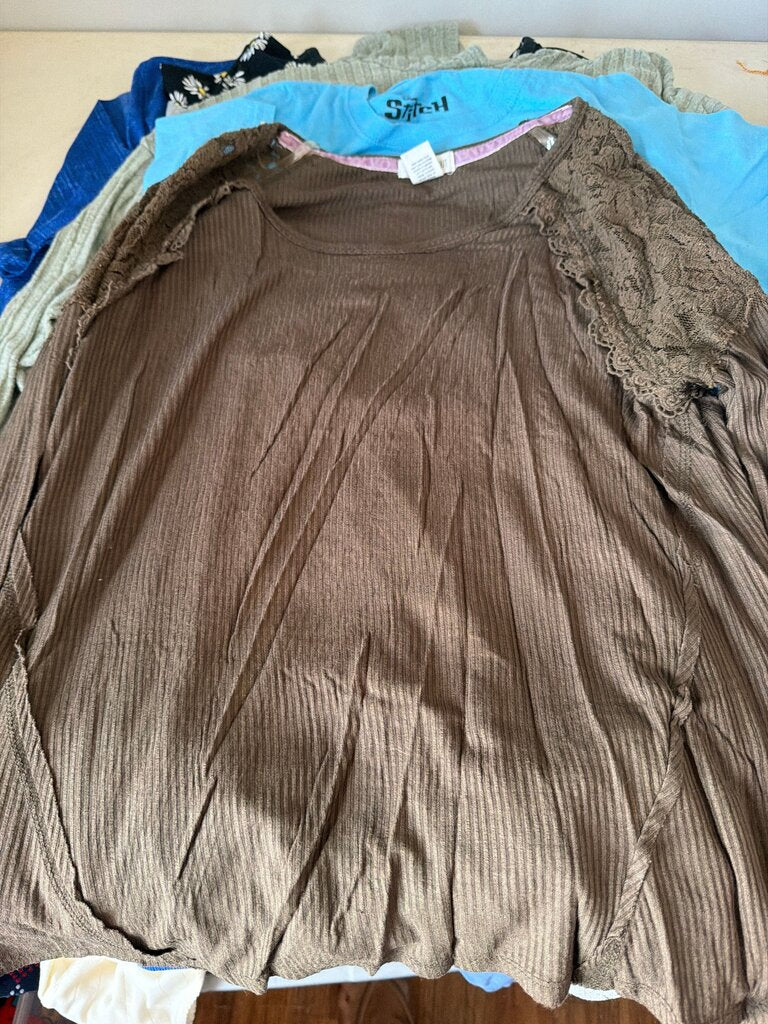 Lovely Scout Brown Ribbed Top