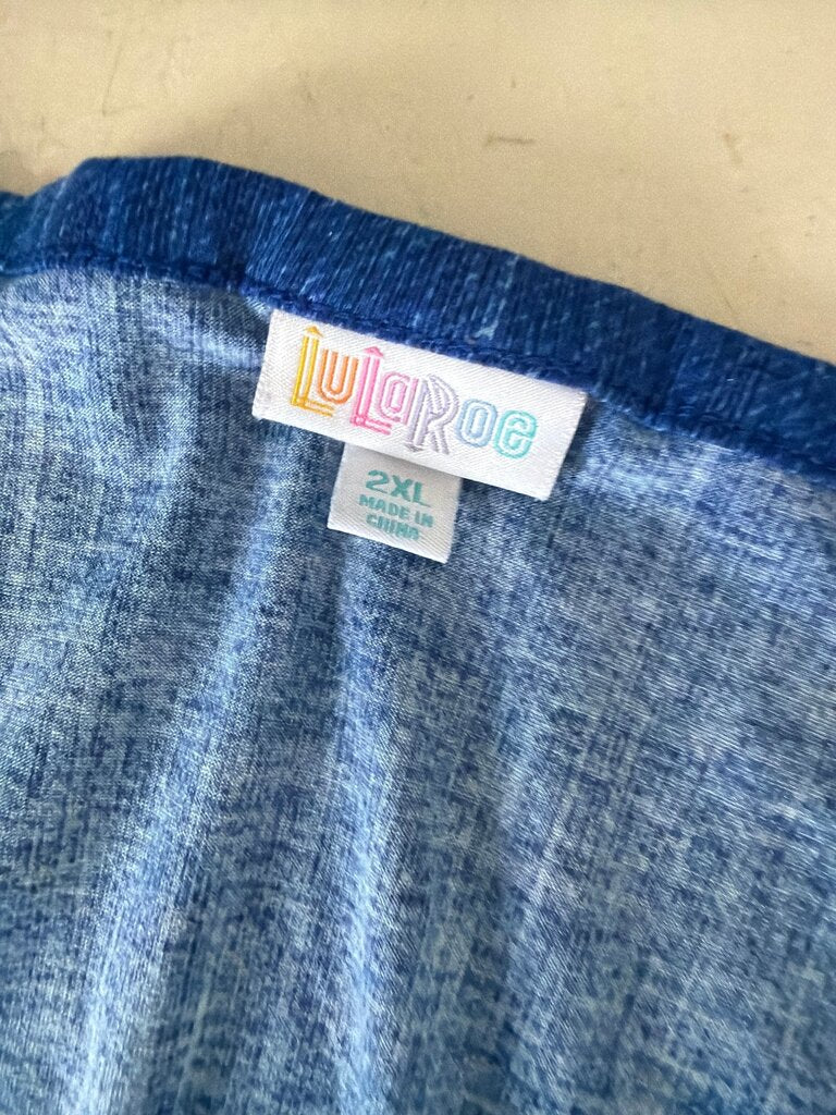 LulaRoe Blue V-Neck Top 2XL
