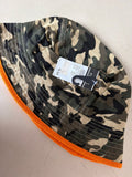 Camo Bucket Hat with Orange Trim