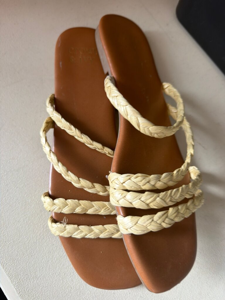 Braided Strap Slide Sandals