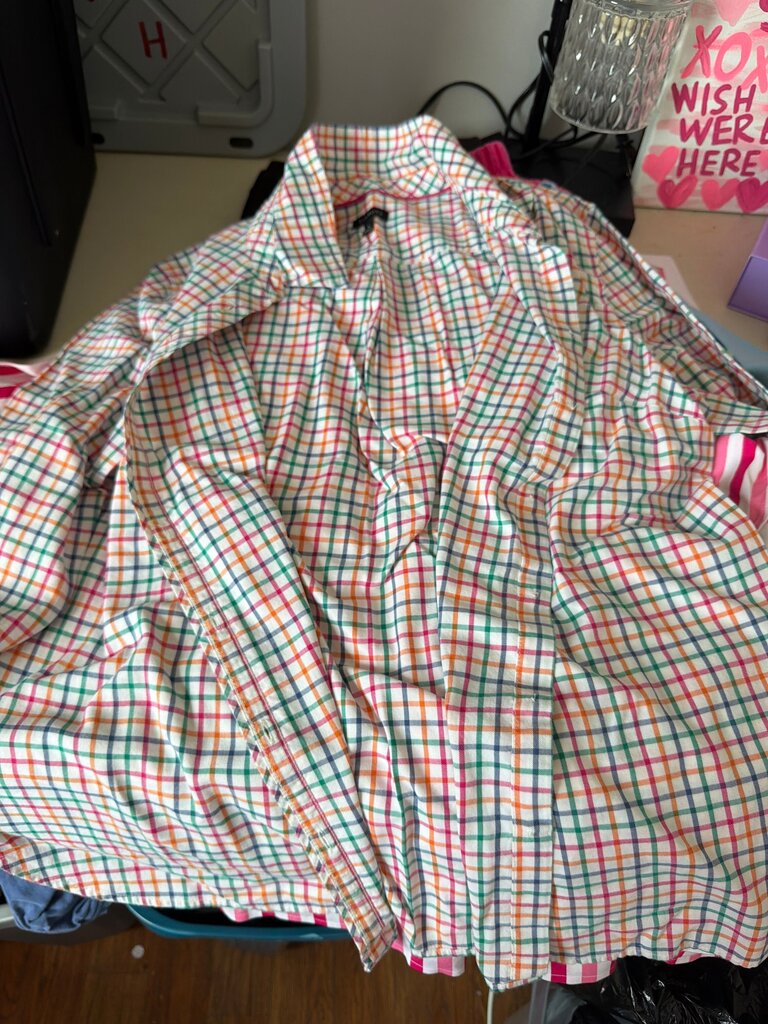 Talbots Women's Large Multi-Color Checkered Shirt