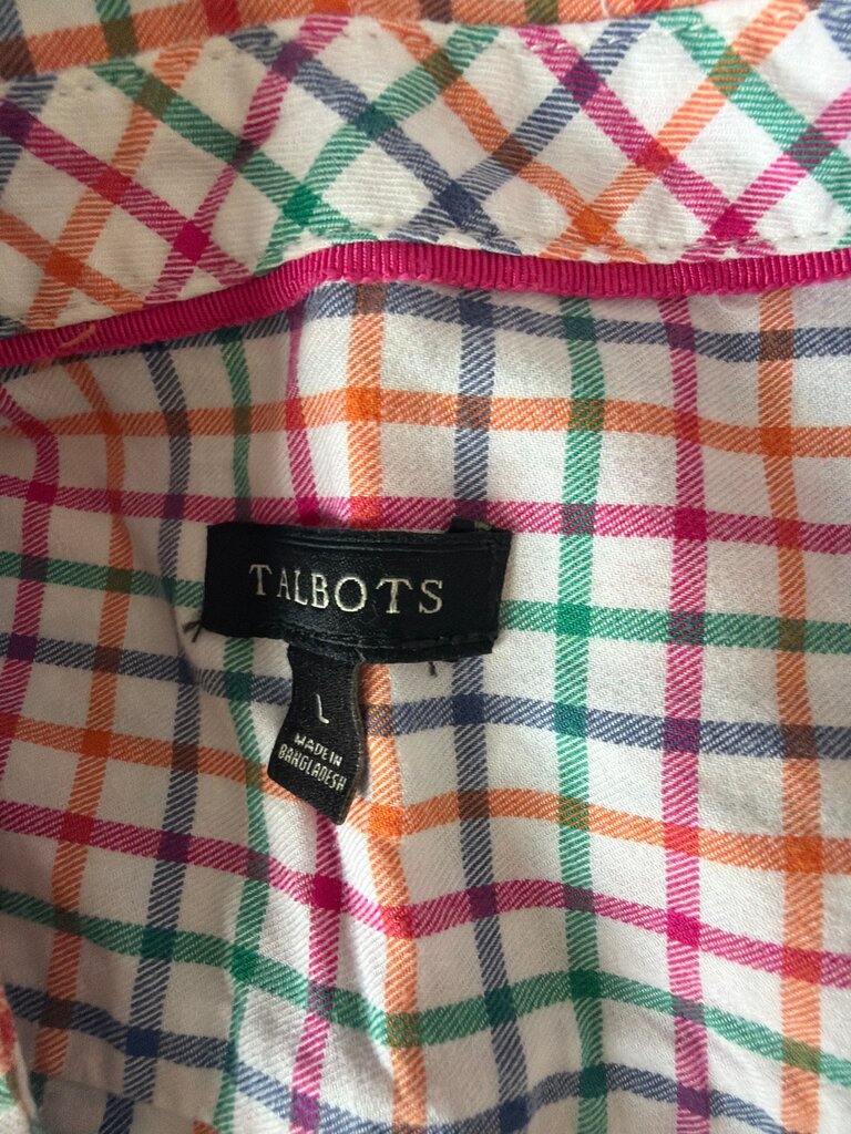 Talbots Women's Large Multi-Color Checkered Shirt