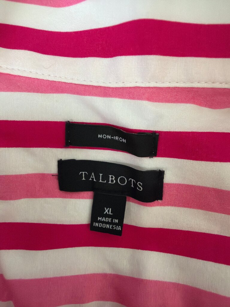 Talbots Pink and White Striped Blouse