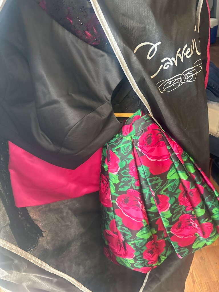 Black and Pink Floral Dress