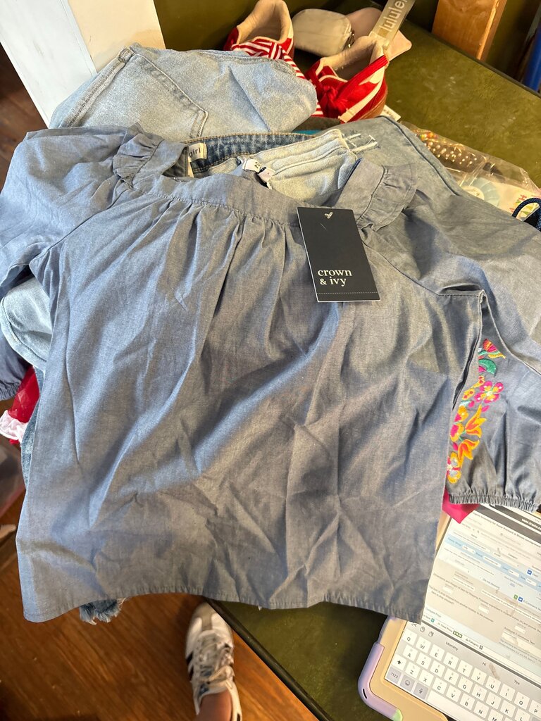 Crown & Ivy Kids Chambray Top