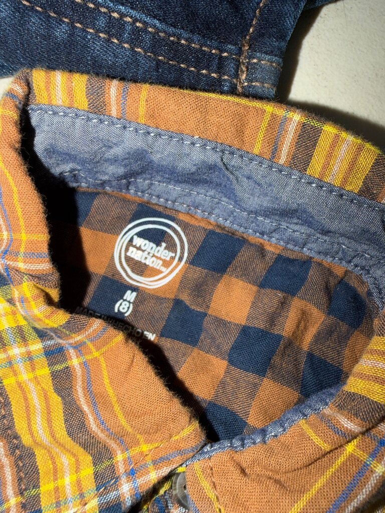 Wonder Nation Boys' Plaid Button-Up Shirt