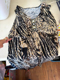 Cato Women's Plus Size Animal Print Top