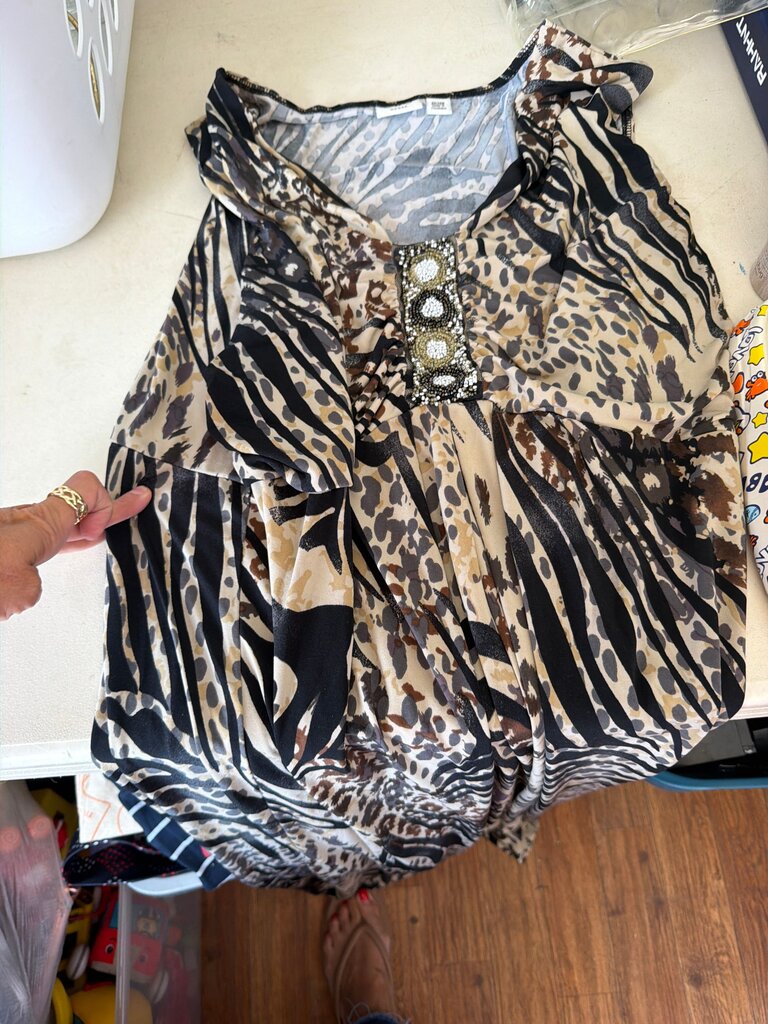 Cato Women's Plus Size Animal Print Top