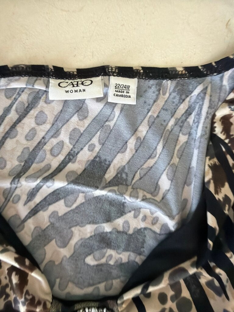 Cato Women's Plus Size Animal Print Top