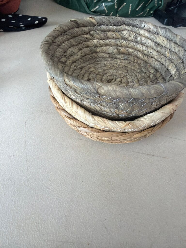 Set of Three Woven Baskets