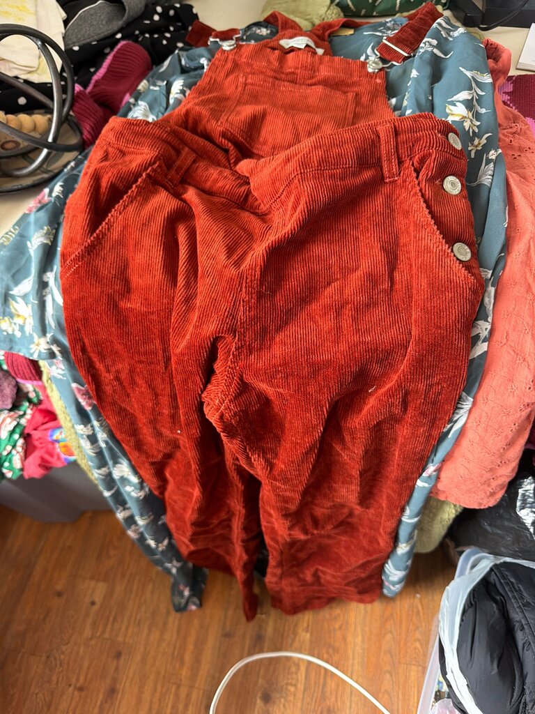 Rust Corduroy Overalls