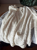 Soft White Textured Throw Blanket