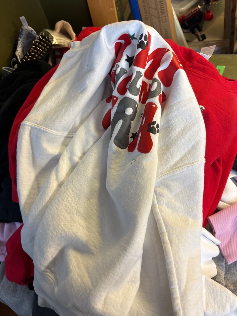 Red and White Graphic Hoodie
