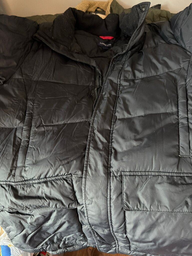 Lands' End Black Puffer Jacket