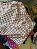 Brown and White Gingham Shorts