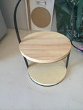 Two-Tier Round Wooden Side Table