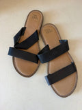 Black Strappy Slide Sandals