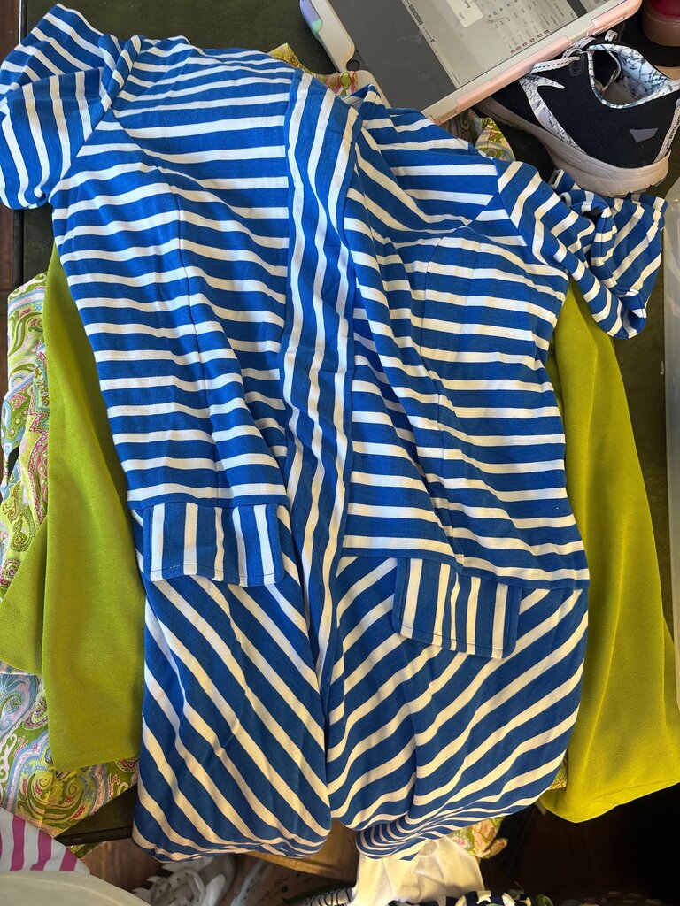 Blue and White Striped Dress