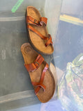 Tan Leather Sandals with Adjustable Buckle