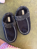 Black Fleece Lined Slippers