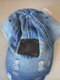 Denim Baseball Cap with LV Patch