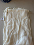 Soft White Blanket with Fringed Edges