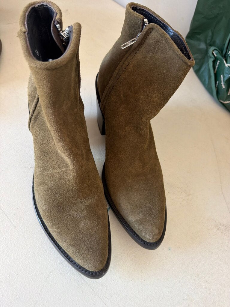 Women’s Olive Suede Ankle Boots