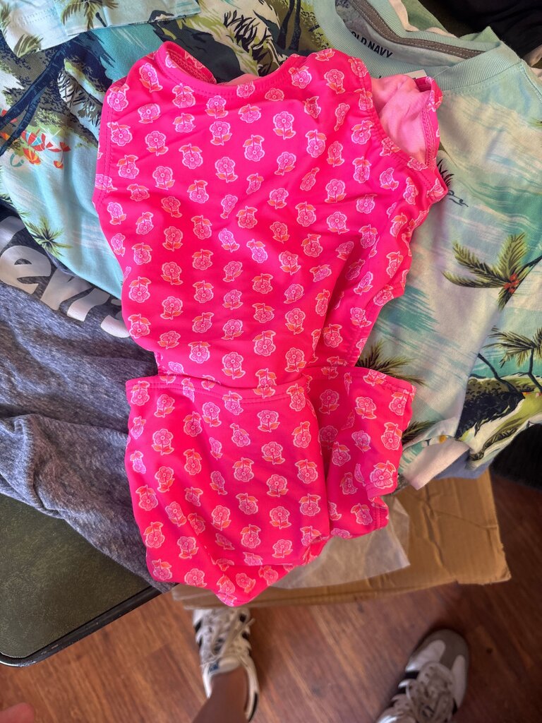 Pink Floral Patterned Swimsuit