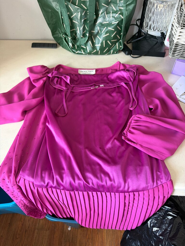 Jackie Taub Pleated Pink Blouse