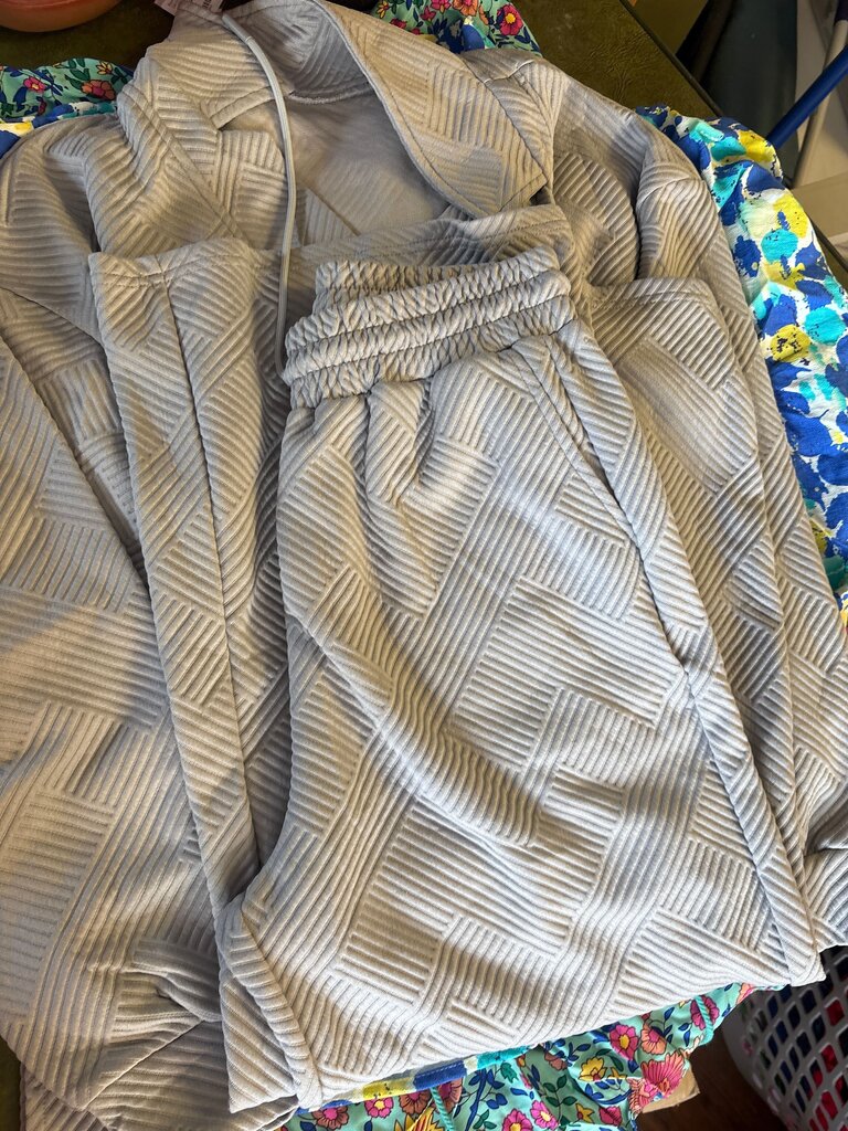 Gray Quilted Loungewear Set