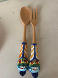 Decorative Wooden Spoon and Fork Set