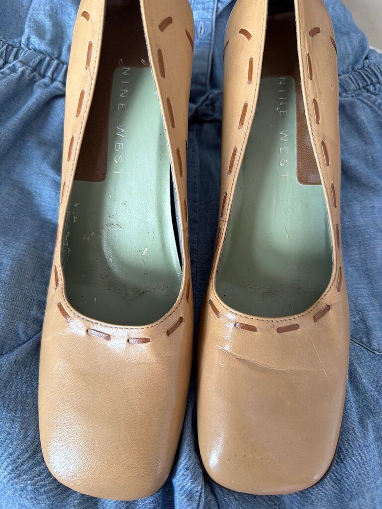 Nine West Tan Leather Heels
