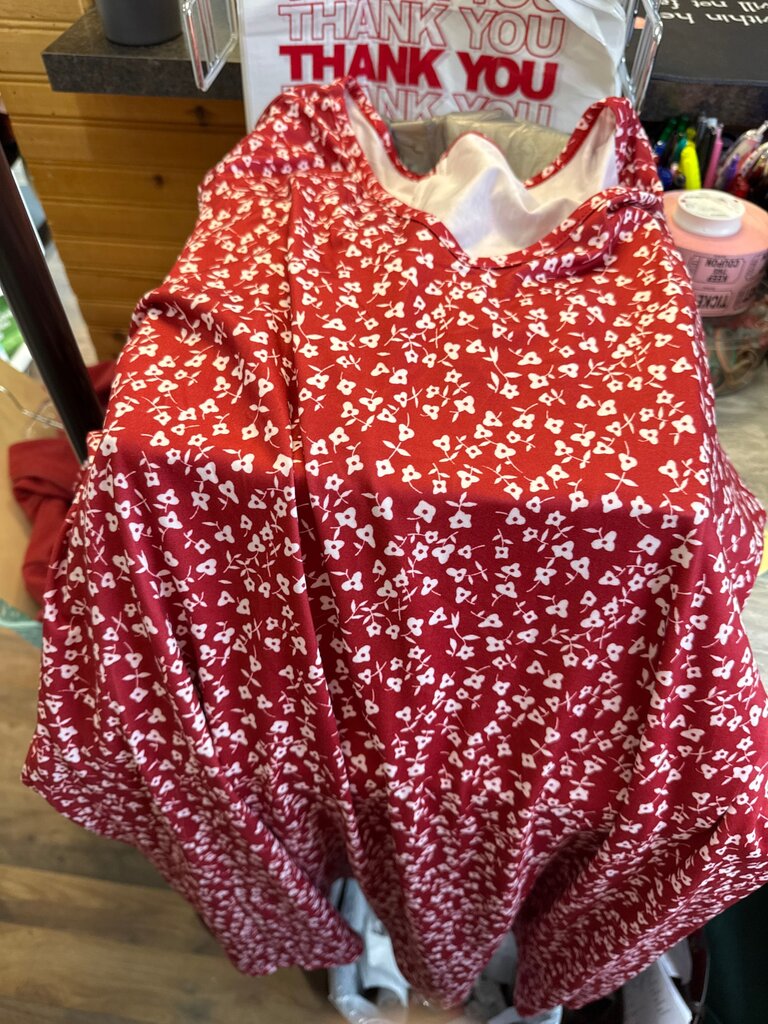 Red Floral Print Dress